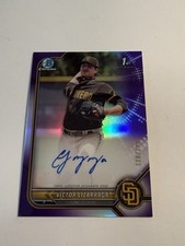2022 Bowman Chrome Victor Lizarraga SD Padres Purple Refractor Auto /250