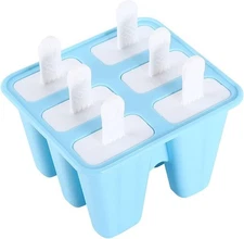 6 Piece Silicone Popsicle Molds Ice Pop Mold Set