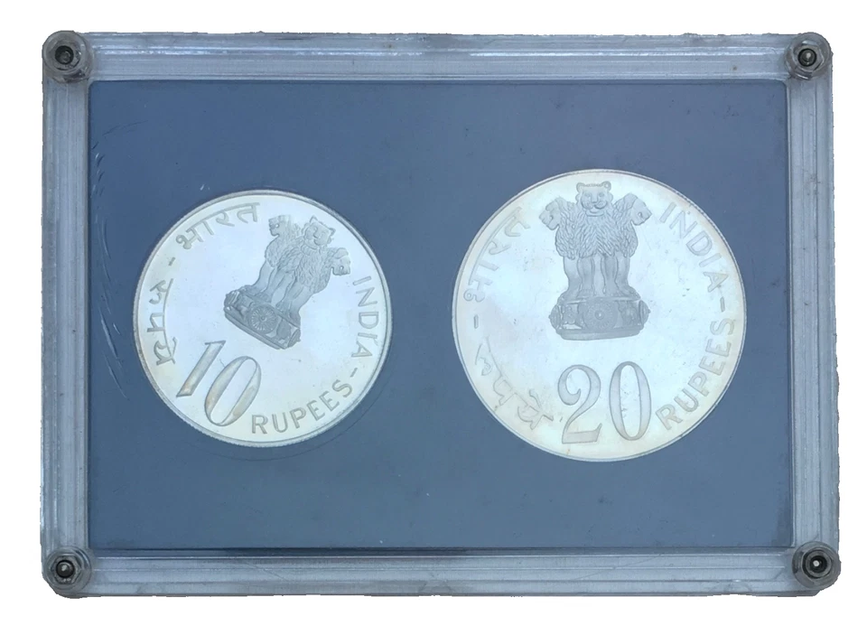 1973 Republic of India Development Oriented Coins FAO silver Proof Set - Image 2 of 4