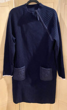 T by TALBOTS Blue Sweater Dress with Quilted Pockets XL NWT Classy Chic