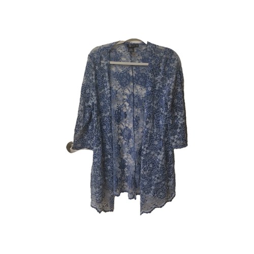 CÁRDIGAN PLUMERO de Encaje Grande Denim Azul Chaqueta Miss Chievous Boho Elegante Adelgazante - Imagen 1 de 10