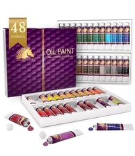 Oil Paint Set Myaetscape 12mlx48 Tubes Artist Quality Lightfast Heavy Body Gloss