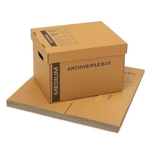 12 - Pack 18x15x14 Medium Standard File Storage Moving Box with Lid...