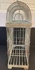 Metal Wire Bird Cage Hanging Original Blue Cottage Core