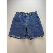 Vintage Levis 550 Relaxed Fit Denim Jean Y2K Shorts High Rise 12 Dark Wash Blue
