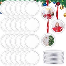 72 Pcs Christmas Clear Hanging Photo Frame Acrylic Picture Frames Ornament Mini