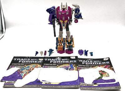 Vintage 1987 Transformers G1 ABOMINUS Hasbro Complete Set W/3 Original Cardback