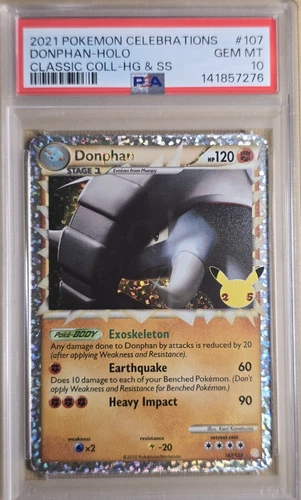 PSA 10 2021 Pokemon Donphan-Holo Celebrations Classic Coll-HG &SS #107