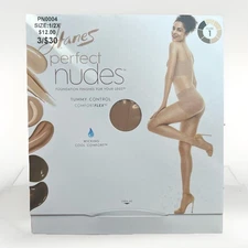 Hanes Perfect Nudes Pantyhose Tummy Control Comfort Flex Shade #1 Nude Plus 1/2X