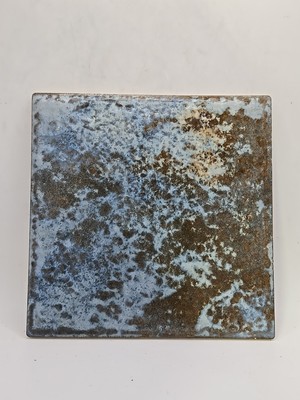 1pc Metallic Light Blue & Rust Swimming Pool Ceramic Tile Frost Free 6''x6'' Deck 