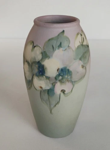 WELLER ART POTTERY HUDSON HAND PAINTED 7" VASE SARAH McLAUGHLIN