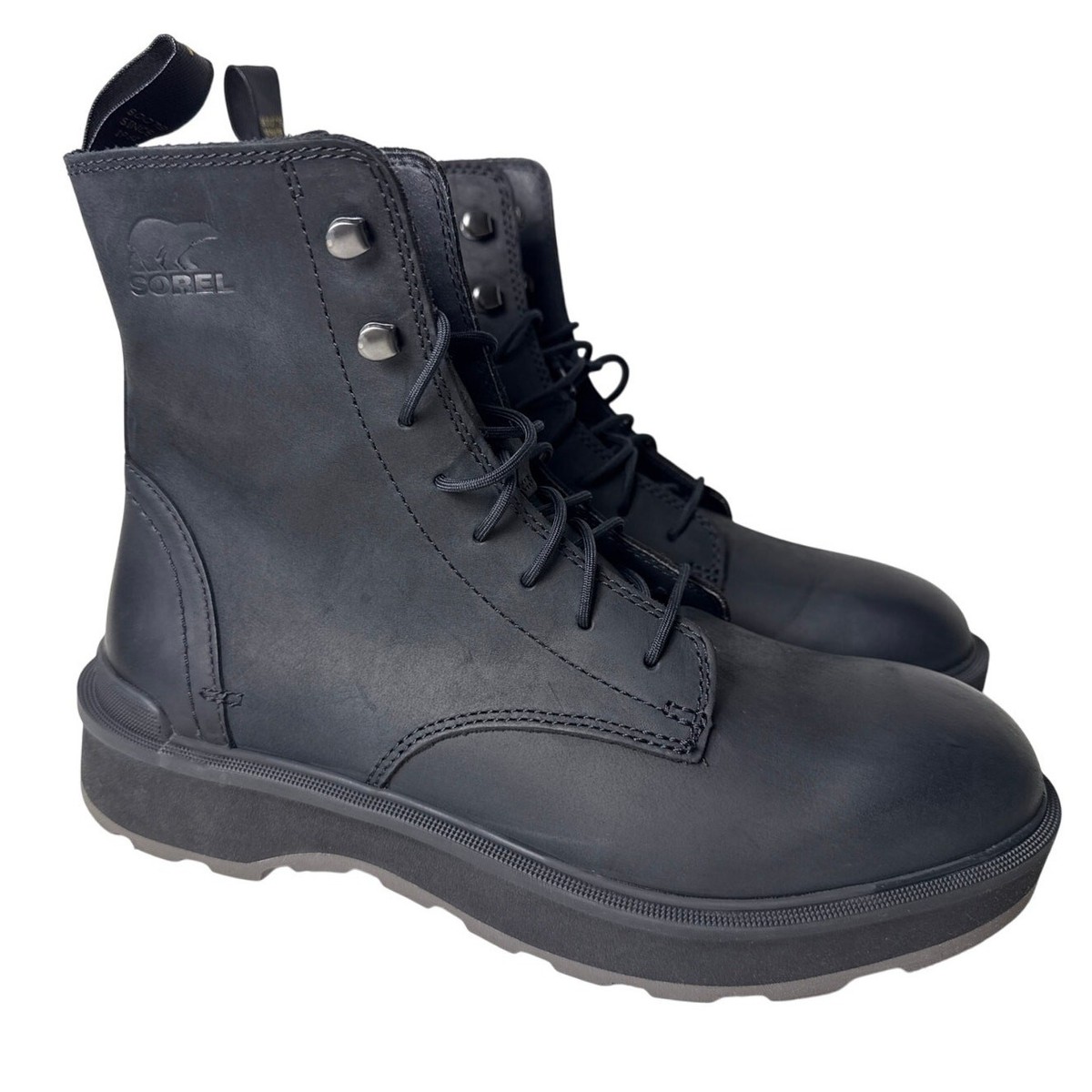 Sorel Black Hi-Line Waterproof Lace-Up Boot Sz 9 Sorel Hi-Line Lace Boots Men main image 3