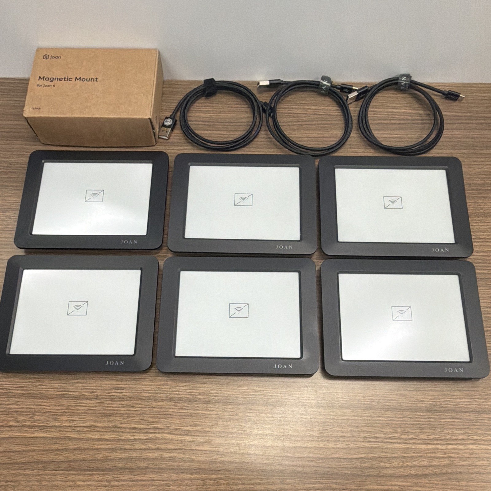Lot of Joan 6 Tablets - Meeting Room Display Screens - Magnetic Mounts - USBs