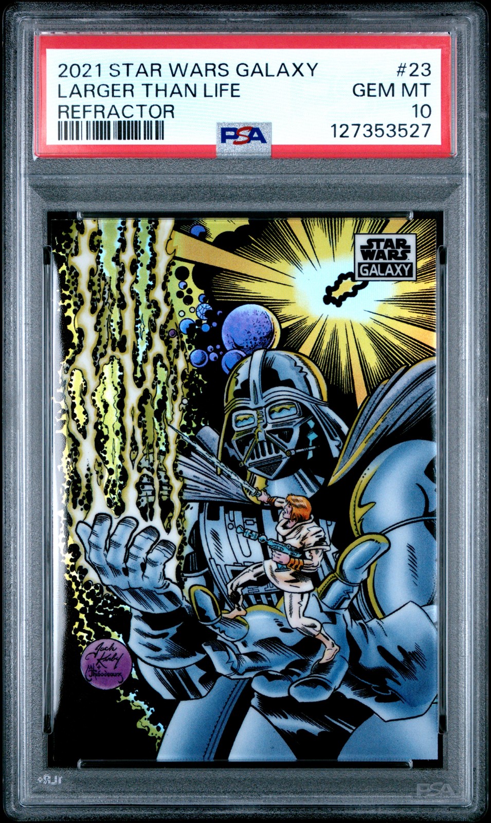 2021 TOPPS CHROME STAR WARS GALAXY REFRACTOR #23 LARGER THAN LIFE PSA 10