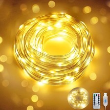 Fairy Lights 40 FT 100 LED USB Twinkle String Lights Plug in with Remote and Tim