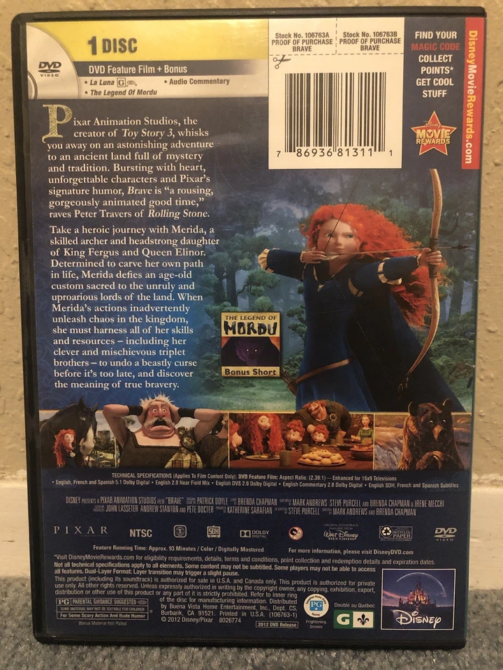 Disney & Pixar’s Brave (2012) DVD - Image 2 of 4