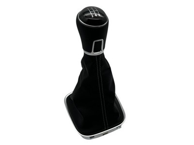 Genuine VW 5 Speed Gear Shift Knob Leather Polo 5V 6C Black Knob Auto