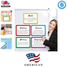 5 PCS Large Magnetic Labels, 5 Colors Reusable Dry Erase Blank Magnets Write ...