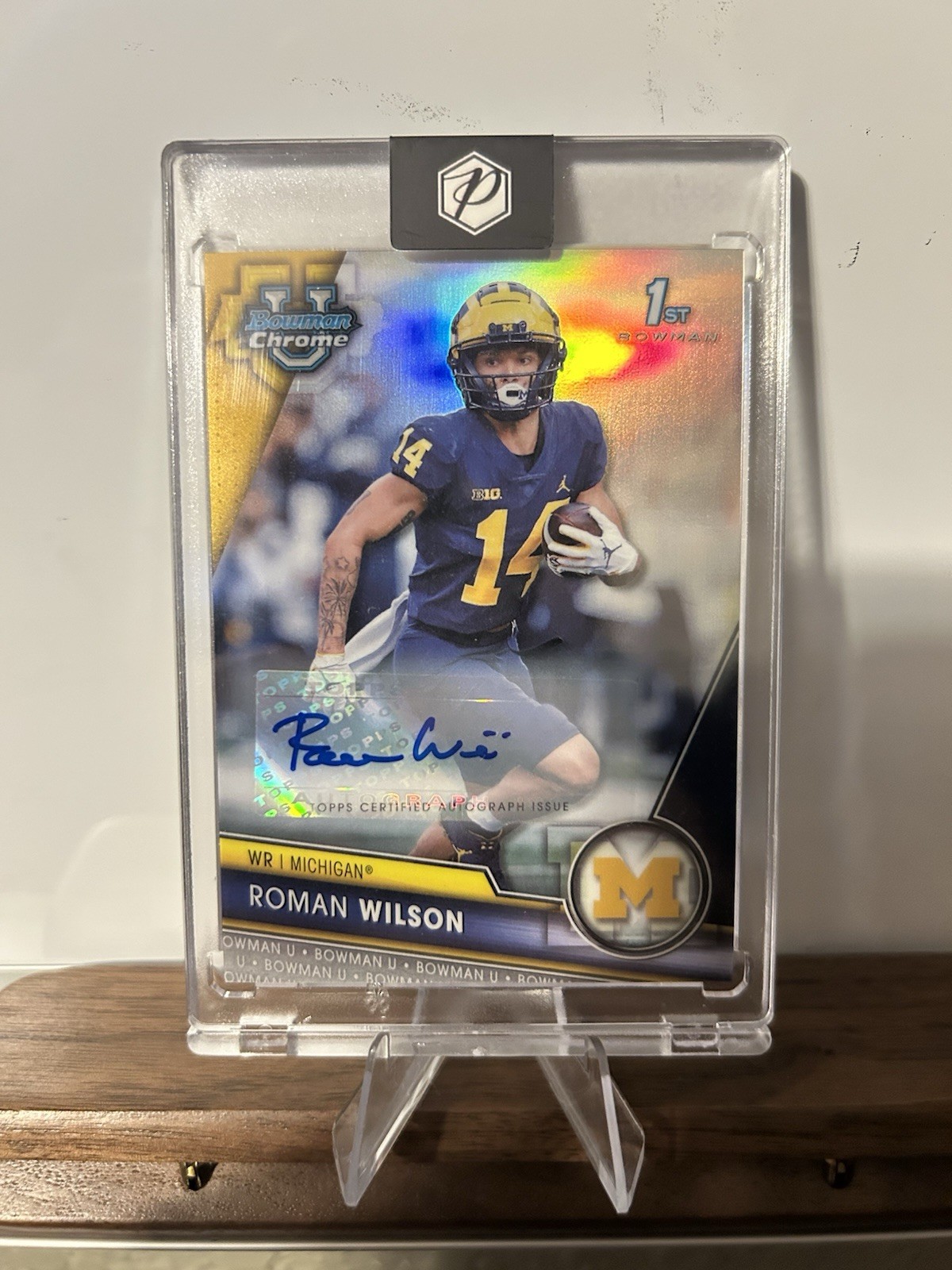 2023 Bowman Chrome U Football Roman Wilson 1st Bowman Autograph Auto #169