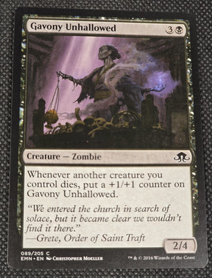 2016 Magic the Gathering MTG Gavony Unhallowed Creature Zombie 089/205  LP -- L4