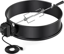 Only Fire Black Steel Rotisserie Ring Kit for Weber 22" Charcoal Kettle US