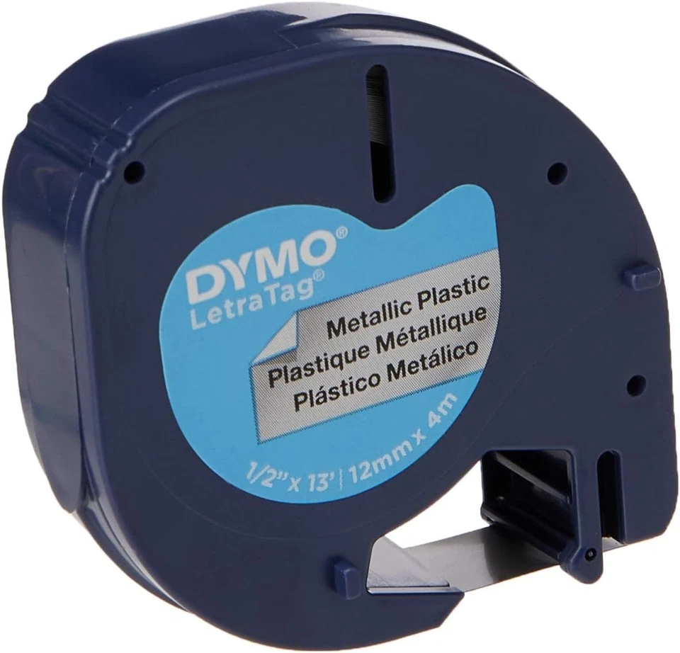Dymo S0721730 Nastro LetraTag Metallico, 12 mm x 4 m, Argento Argento 1 Pezzo - Immagine 4 di 4