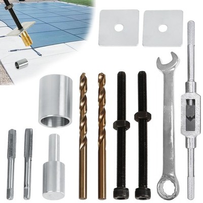Pool Cover Anchor Removal Tool Kit, Brass Anchors Set 2, sliver