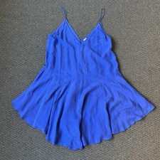 Zimmermann 100% Silk Mini Dress Womens Size 1 Blue Cami Slip Flowy Party