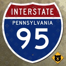 Pennsylvania Interstate route 95 highway marker road sign Philadelphia 18x18