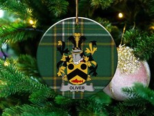 Oliver Surname Irish Coat Of Arms Ceramic Ornament