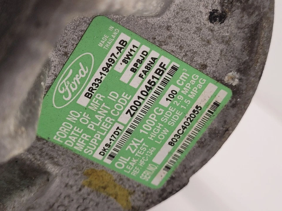 2011-2014 FORD MUSTANG AC Compressor BR3319497AB 11-14 - Image 4 of 4