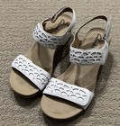 Clarks Collections Women's Bendables Leather Wedge Slingback Sandals White 6.5M — photo 3