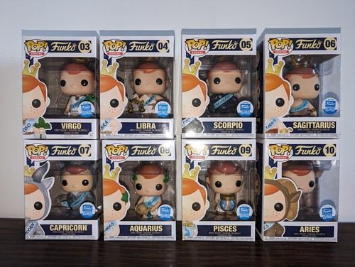 Funko Pop Lot of 8 Astrology Zodiac Freddy Funko Shop Exclusives New Authentic - Afbeelding 1 van 8