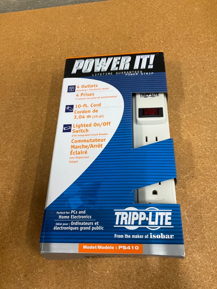Tripp Lite | PS410 |4 Outlets  10-ft. Cord Power Strip Surge Protector - Image 2 of 2