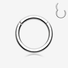 Implant Grade Titanium Basic Seamless Hinged Clicker Hoop Ring