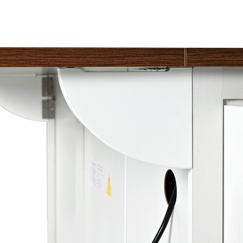 54.5" Farmhouse Kitchen Storage Island w/Power Outlet Wood Rolling Kitchen Cart - Picture 17 of 23