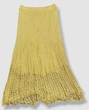 $1790 Gabriela Hearst Women's Gold Althea Lattice-Knit Maxi Skirt Size M