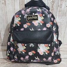 Harry Potter Wizarding Floral Owl Black Mini Backpack Carry Bag Purse BioWorld