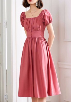 Custom Made To Order Smocked High Waist Casual Party Midi Dress plus 1x-10x  Y728 | eBay