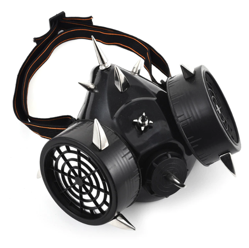 Retro Spike Face Mask Steampunk Goth Cyber Cosplay Festival Stud Party Gas Mask - Picture 3 of 6