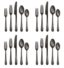 Skandia Stainless Flatware MIRABELLA GUNMETAL Service for Eight - 40pc Set N/O