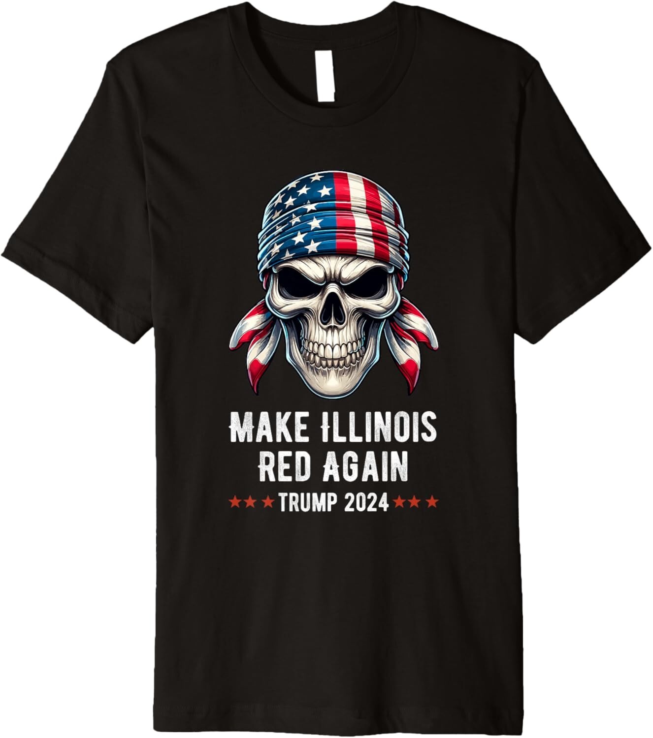 Make Illinois Red Again Skull Republican Trump 2024 Premium T-Shirt