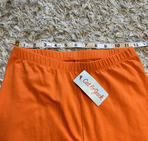 NWT Cat & Jack Girls Orange Pumpkin Jack-O-Lantern Leggings Halloween XL 14/16 - Picture 5 of 7