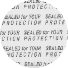 24 mm Foam Pre-Cut Pressure Sensitive Seal - Printed, White (111 pcs)