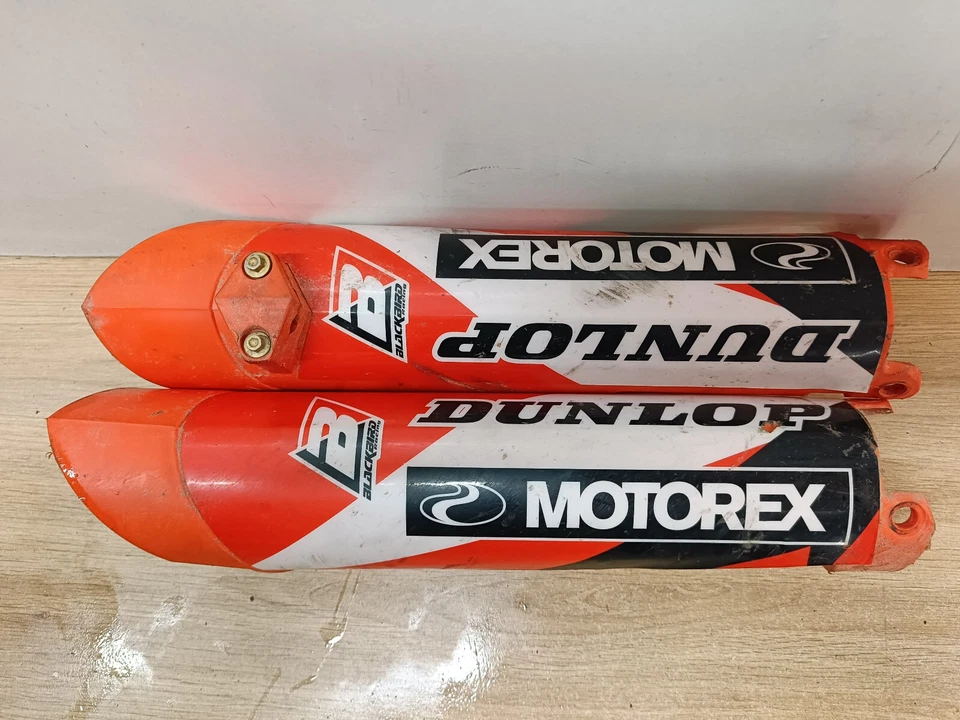 UNE PAIRE DE CACHE FOURCHE DROIT GAUCHE MOTO KTM 250 EXCF EXC-F 2009 4T - Photo 2/4
