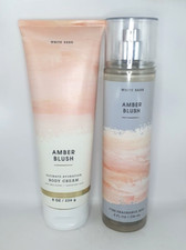 BATH AND BODY WORKS AMBER BLUSH BODY MIST  CREAM 8 FL OZ SET OF 2 
