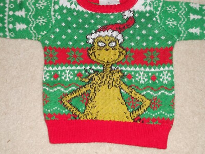 NWT Seuss The Grinch Ugly Holiday Christmas Sweater Infant