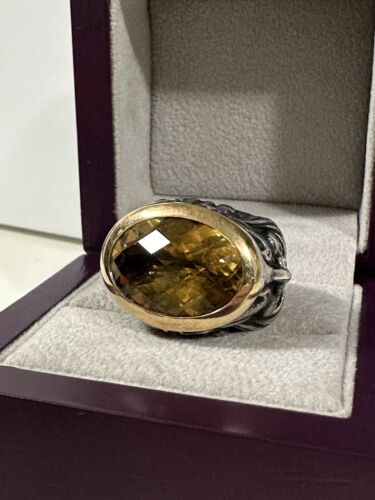 STEPHEN WEBSTER Men’s Ring Size 10 Gargoyles Beer Quartz W/ Red Garnets Faces - Picture 3 of 7