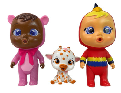 Cry Babies Dolls Magic Tears Small Lot Of 3, 5  Babies With Accessories