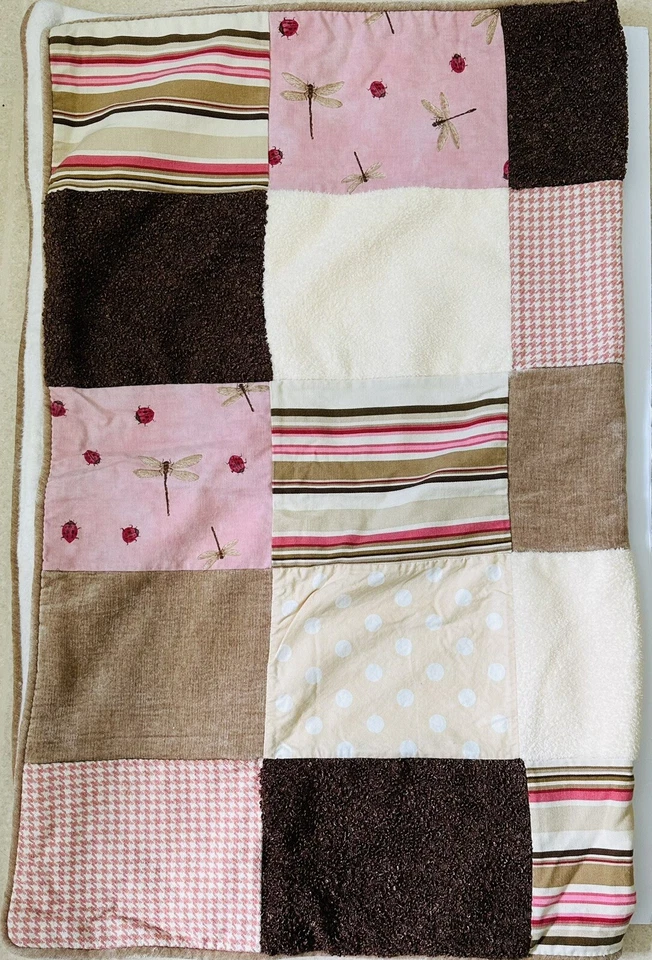 Glenna Jean Crib Bedding Set Crib Skirt Blanket Diaper Bag Mobile Pink Brown - Image 3 of 4